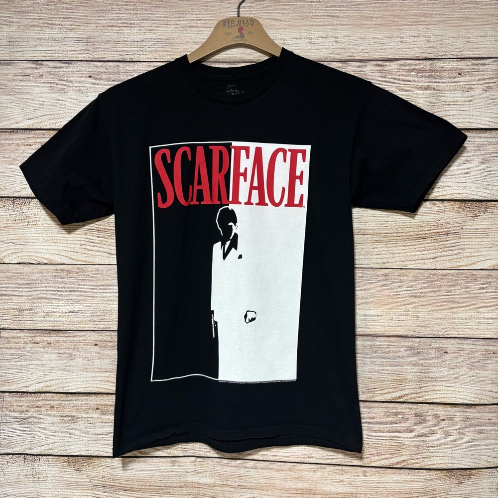 Scarface Graphic Tee - Black‎ with Red & White Print